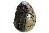 Septarian Dragon Egg Geode - Black Crystals #241557-2